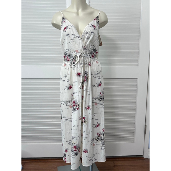 Reformation Anita Dress Tonga Print Midi Organic Cotton NWT Size M - Picture 3 of 14